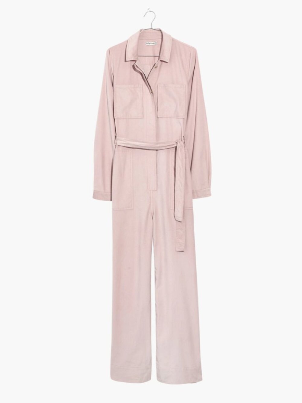 Madewell Corduroy Belted Jumpsuit Wisteria Dove Lavender NWT 0 Retro Utility